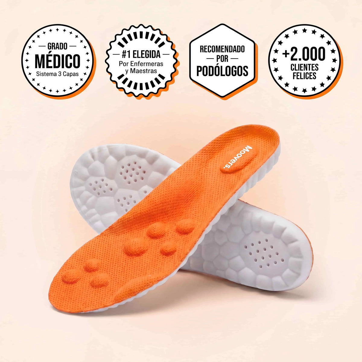 Plantillas Moovers Alivio Diario · Naranja
