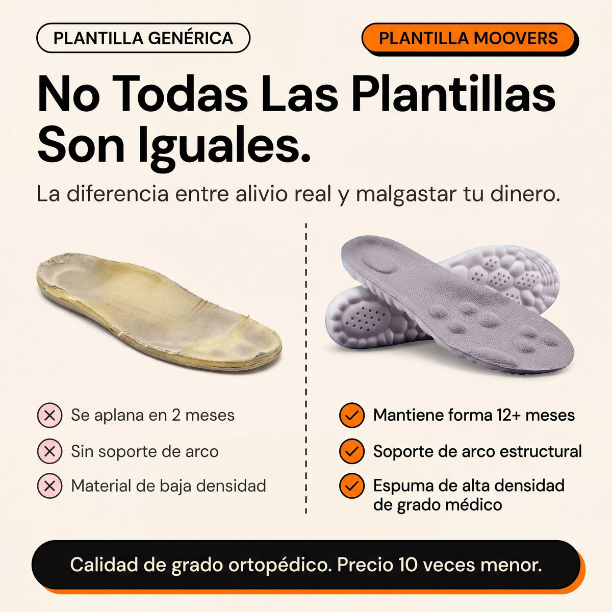 Plantillas Moovers Alivio Diario · Gris